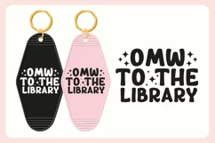 Book Lover Motel Keychain SVG | OMW To The Library Product Image 3