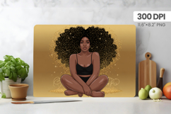 Afro Girl/Woman Melanin braided hair Cutting Board PNG Desig Product Image 1