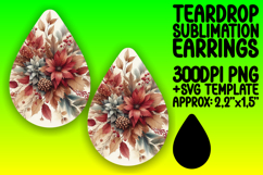 Whimsical Teardrop Earrings Template , Autumn Flower Product Image 1