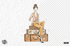 Stylish Spring Girl Clipart Product Image 1