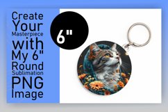 Charming Cat Lover&#039;s Delight Circle Design Keychain Product Image 1
