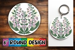Sublimation Round Design with Spring Floral Heart PNG Product Image 1