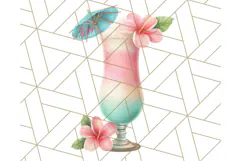 Pink and Mint Summer Clipart PNG Beach Icons, Summer Fun Png Product Image 2