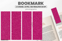 Dark Pink Glitter Bookmarks PNG, Bookmark Sublimation Product Image 1