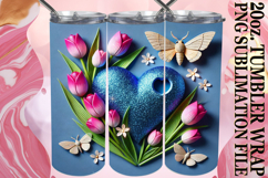 Cozy Nights 20oz tumbler wrap, 3D Heart Product Image 1