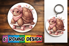 Heartfelt Circle Car Coasters, Turtle Product Image 1