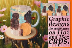 Vibrant Watercolor Girlfriends Circle Mug Wrap: 11oz 15oz Product Image 1