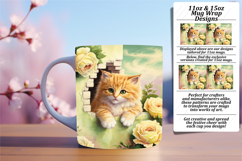 Playful 11oz Png Mug Wrap Template , Animals In Wall Product Image 1