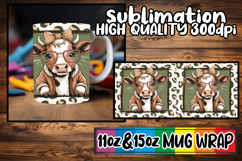 Soft whispers 11oz 15oz mug wrap, Cute Cow Product Image 1
