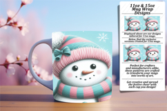 Graceful 11oz Mug Wrap Png Template , Snowman Product Image 1