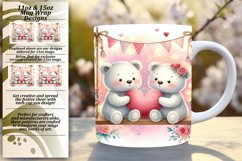 Stunning 11oz Mug Wrap Png Template , Valentine Bear Product Image 1