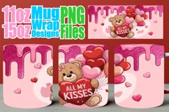 Blissful moments 11oz 15oz sublimation wrap, Love Bear Product Image 1