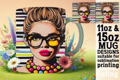 Portrait Elegance: Melanin Queen Mug Wrap,11oz/15oz Product Image 1