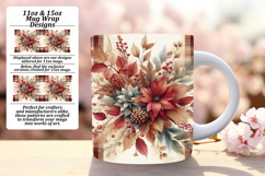 Warm 11oz Mug Wrap Png Artwork , Autumn Flower Product Image 1