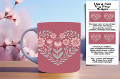 Radiant 15oz Mug Wrap Png Design , Flowers Heart Product Image 1