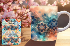 Fancy 11oz Mug Wrap Png Design , Watercolor Patter Product Image 1