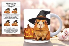 Spooky Pumpkin Animal Mug 11oz/15oz Wrap PNG Product Image 1