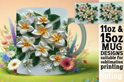 Enchanting Blooming Whimsical 3D Petal Mug Wrap 11oz 15oz Product Image 1