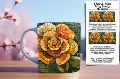 Glittery Flower Pattern Mug Wrap Art 11oz 15oz Product Image 1