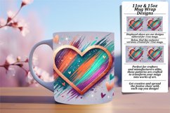 Stunning 11oz Mug Wrap Png Template , Heart Product Image 1