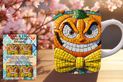 Artistic 15oz Mug Wrap Png Design , Cute Pumpkin Product Image 1
