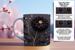 ELEGANT 11oz Mug Wrap PNG Design , 3D Flower Product Image 1