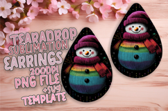 Sophisticated Teardrop Earrings PNG Artwork , Snowman Product Image 1