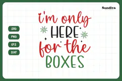 Christmas Cat Bandana Quotes SVG | Only Here for the Boxes Product Image 3