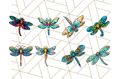 Stained Glass Dragonfly PNG Clipart, Bright Insects Clip Art Product Image 6