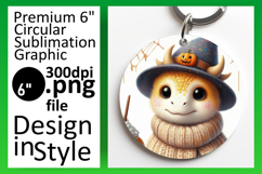 Gorgeous Circle Design Coaster Template , Halloween Dino Product Image 1