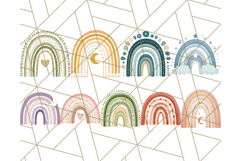Boho Rainbow PNG Clipart, Earthy Arches &amp; Minimal Shapes Product Image 2