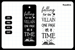 Dark Romance Bookmark Saying SVG | Falling For The Villain Product Image 3