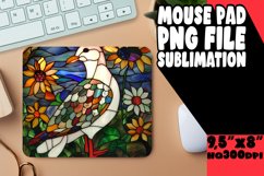 Elegant Stained Glass Birds Design Mouse Pad Product Image 1