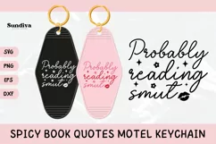 Spicy Book Lover Motel Keychain SVG - Probably Reading Smut Product Image 1