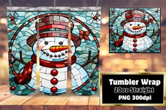 Christmas Snowman Stained Glass 3D Wrap 20oz Product Image 1