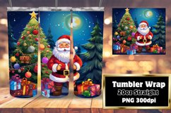 Santa Claus 3D Winter Ornaments Wrap 20oz Product Image 1