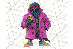 Forgotten 80s Cartoon Clipart PNG, Retro Animal Heroes Product Image 2