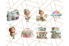 Kawaii City Girl PNG Clipart, Soft Dreamy Style Clip Art Product Image 6