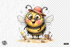 Summer Whimsical Bees PNG Clipart Product Image 1