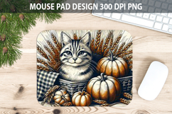 Cat Mouse pad Sublimation - Thanksgiving PNG Design Product Image 1