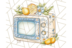 Mediterranean Cottagecore Kitchen PNG Clipart with Lemons Product Image 5