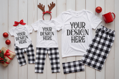 Christmas Family Matching Group T-Shirt Mockups | Holiday Fl Product Image 1