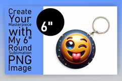 Chic Round Design Keychain Artwork , 3D Emoji Product Image 1
