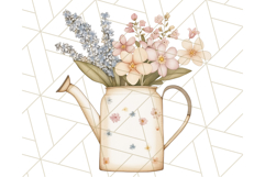 Watering Can Flowers PNG, Rustic Floral Watercolor Clipart Product Image 2