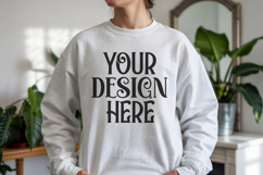 White Gildan 18000 Sweatshirt Model Mockups Product Image 1