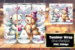 20oz Sublimation Gift Template , Valentine Bear Product Image 1