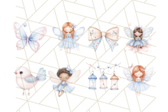 Pastel Blue Fairy Garden Clipart, Enchanted Cottagecore Png Product Image 6
