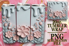 Cheerful Mornings 20oz tumbler wrap, 3D Flowers Product Image 1