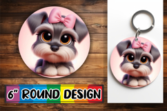 Joyful Circle Keychain Sublimation, 3D Dog Product Image 1