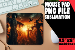 Playful Mouse Pad Sublimation PNG, Horror Halloween Product Image 1